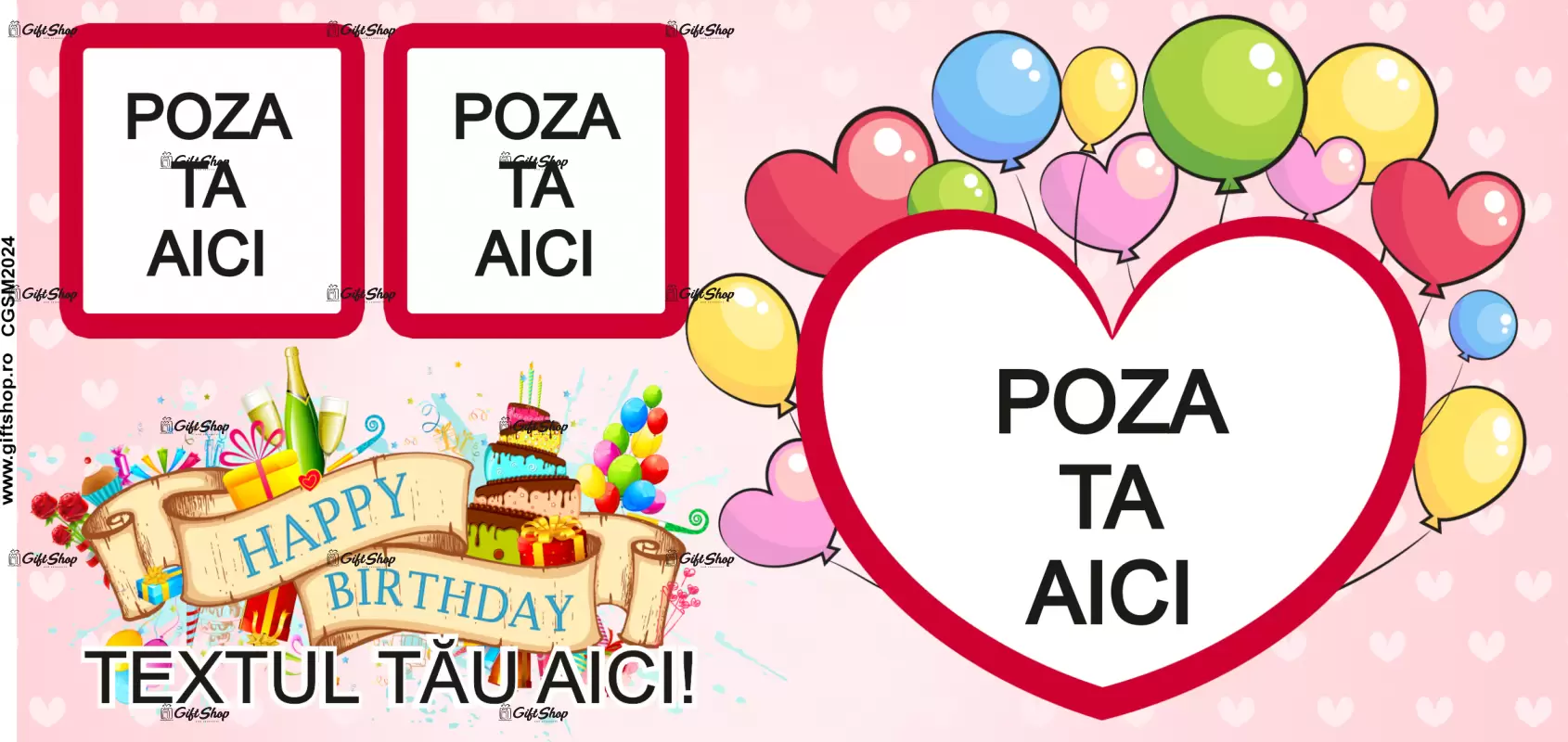 Happy birthday, model 1, cana din ceramica, 330ml, personalizata cu poza si text