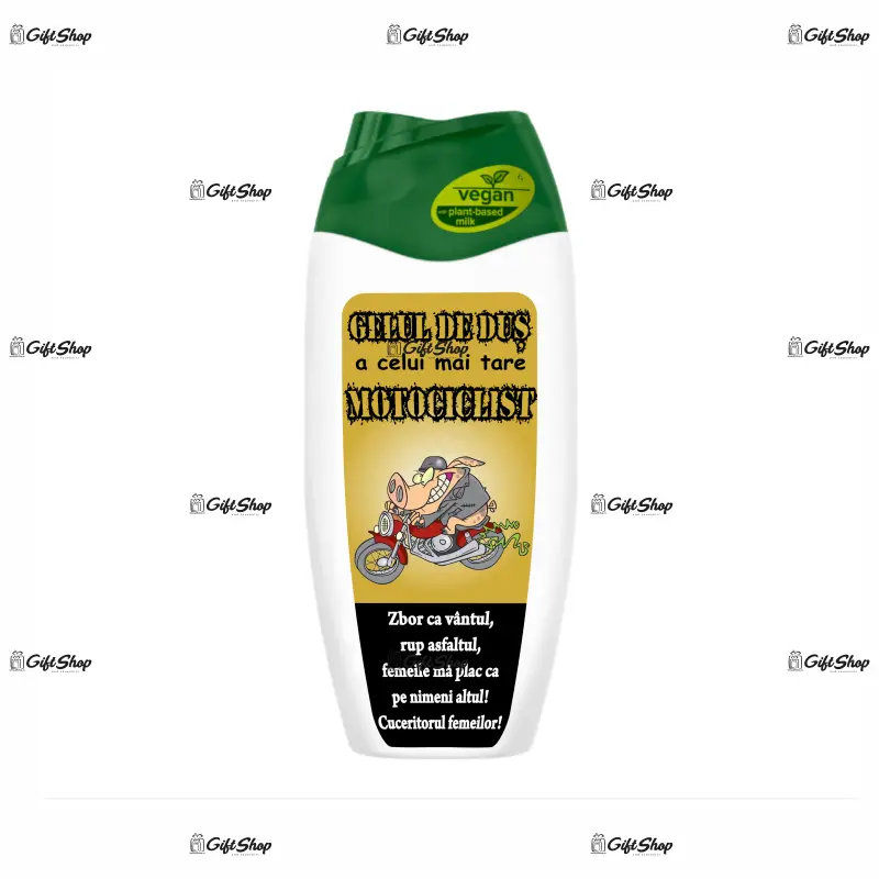 Motociclist, gel de dus-haios
