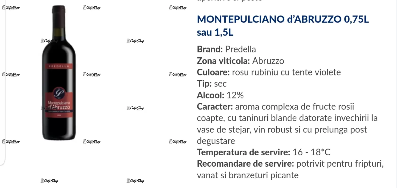 La multi ani 80 editie limitata, rosu predellea abruzzo, sec, 12.5% alc.
