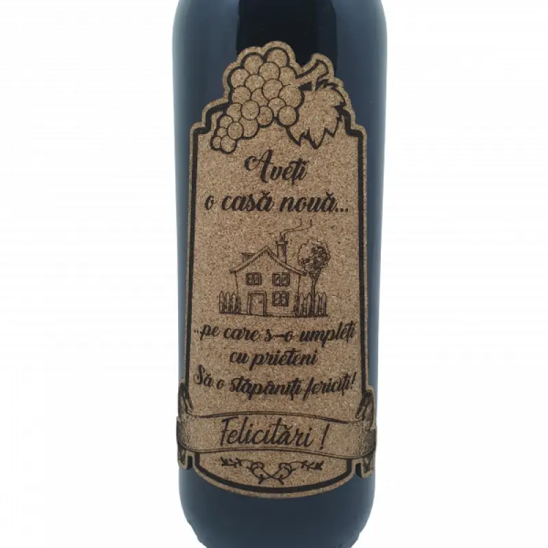 Aveti o casa noua, eticheta pluta cu mesaj