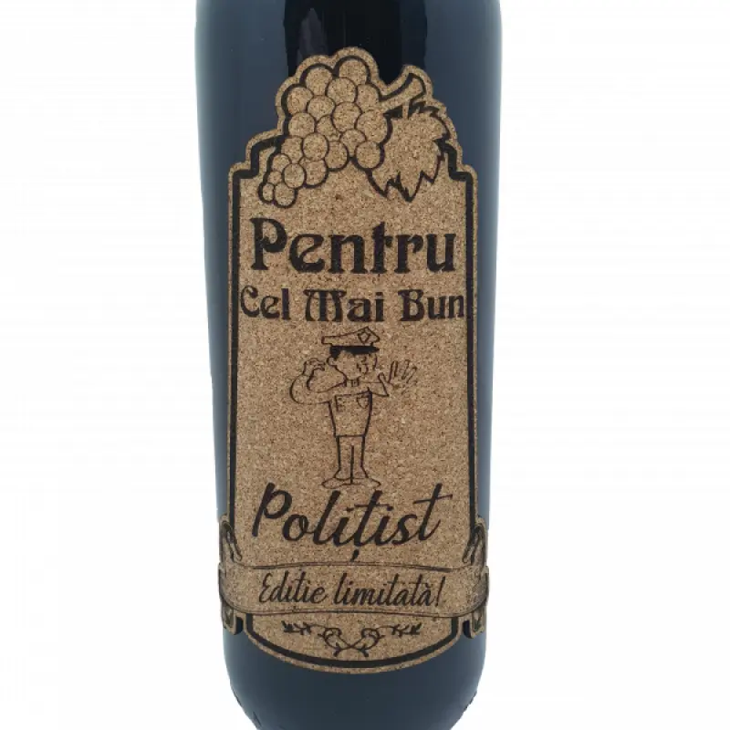 Pentru cel mai bun politist, eticheta pluta cu mesaj