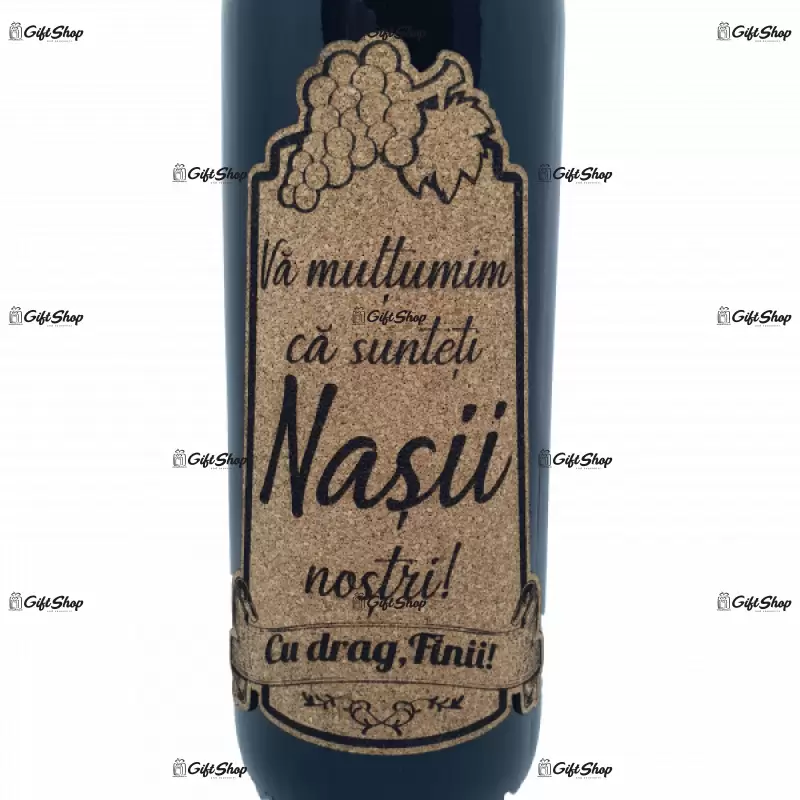 Va multumim ca sunteti nasii nostri, editie limitata, vin rosu cabernet sauvignon, demisec, 750ml, 13.5% alcool