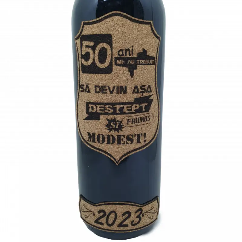 50 de ani mi-au trebuit sa devin asa destept, eticheta pluta cu mesaj