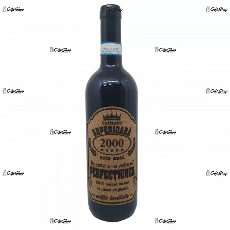2000 este anul in care s-a nascut perfectiunea, editie limitata, vin rosu cabernet sauvignon, demisec, 750ml, 13.5% alcool