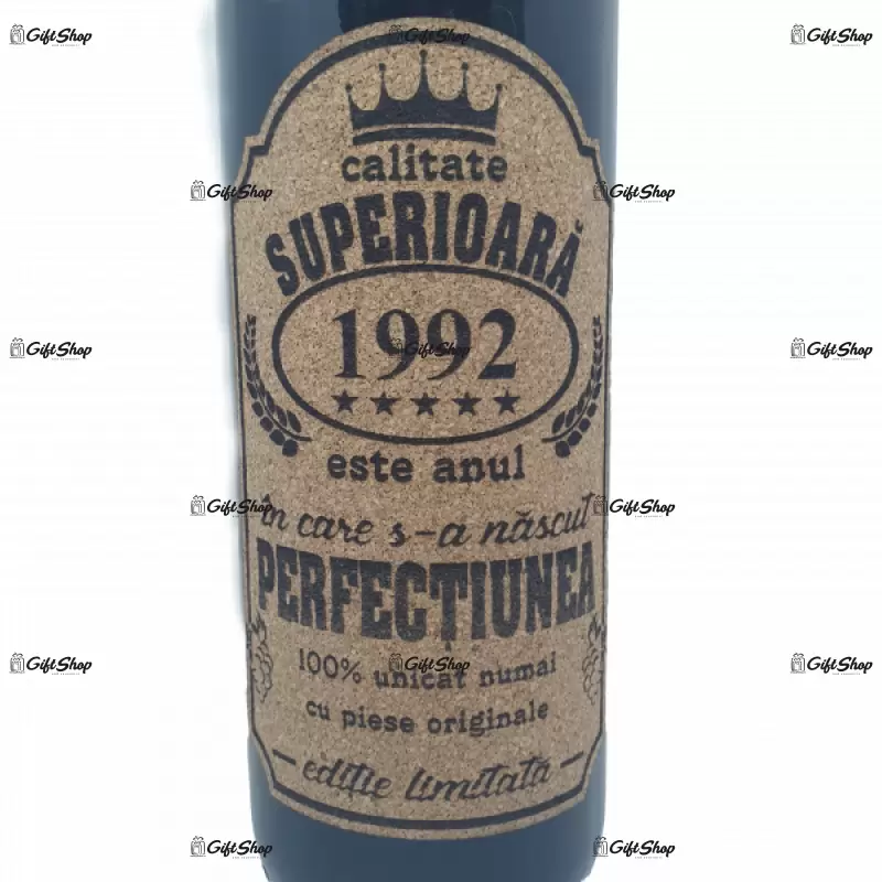 1992 este anul in care s-a nascut perfectiunea, editie limitata, vin rosu cabernet sauvignon, demisec, 750ml, 13.5% alcool