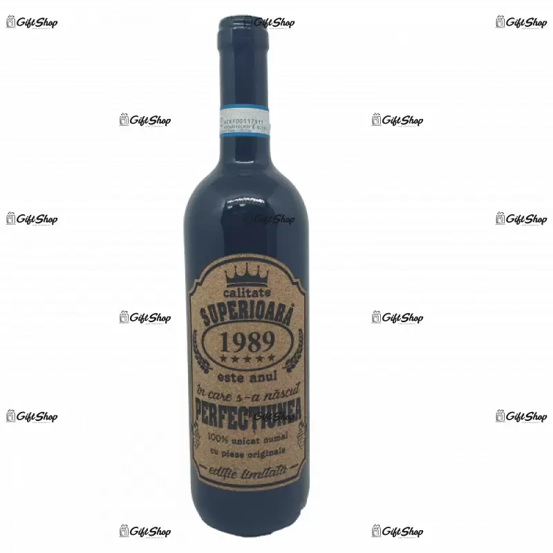 1989 este anul in care s-a nascut perfectiunea, editie limitata, vin rosu cabernet sauvignon, demisec, 750ml, 13.5% alcool
