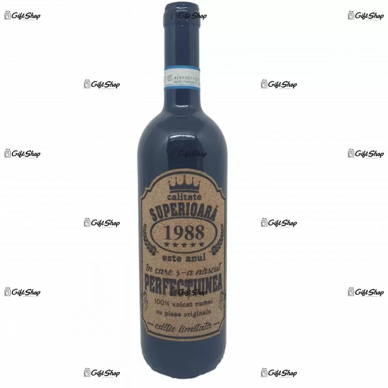 1988 este anul in care s-a nascut perfectiunea, editie limitata, vin rosu cabernet sauvignon, demisec, 750ml, 13.5% alcool