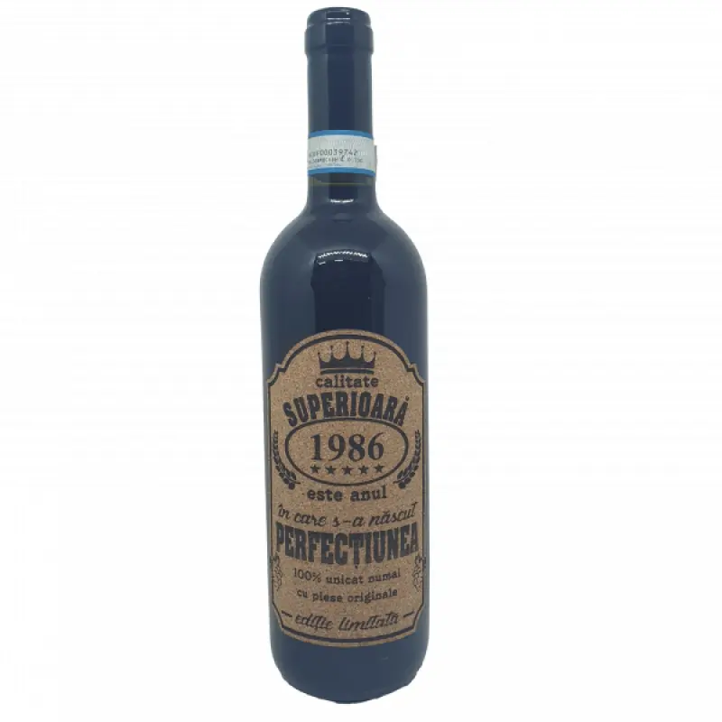 1986 este anul in care s-a nascut perfectiunea, eticheta pluta cu mesaj