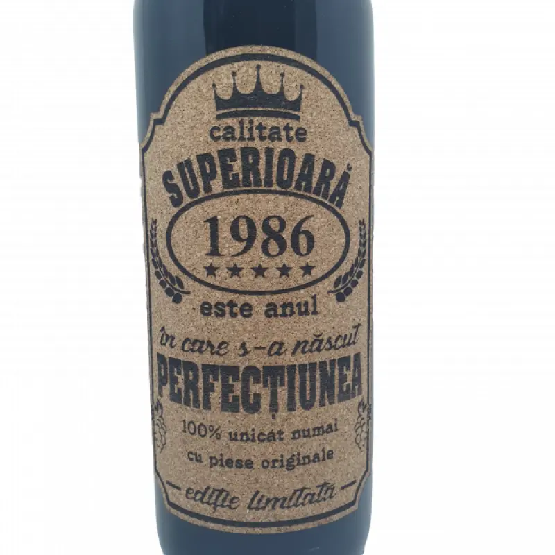 1986 este anul in care s-a nascut perfectiunea, eticheta pluta cu mesaj