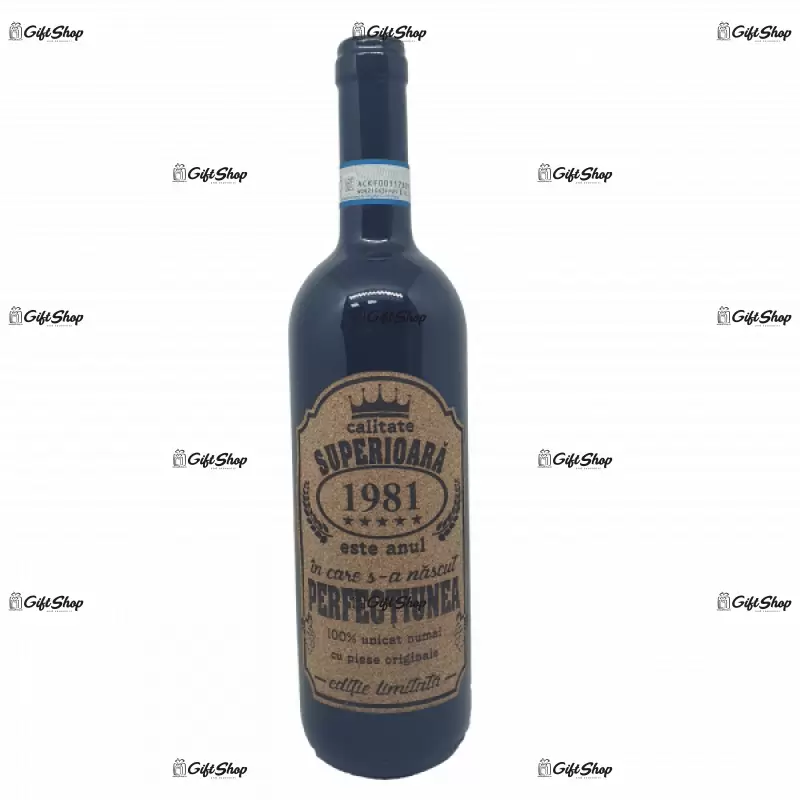 1981 este anul in care s-a nascut perfectiunea, editie limitata, vin rosu cabernet sauvignon, demisec, 750ml, 13.5% alcool