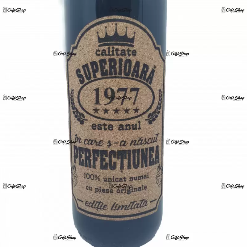 1977 este anul in care s-a nascut perfectiunea, editie limitata, vin rosu cabernet sauvignon, demisec, 750ml, 13.5% alcool