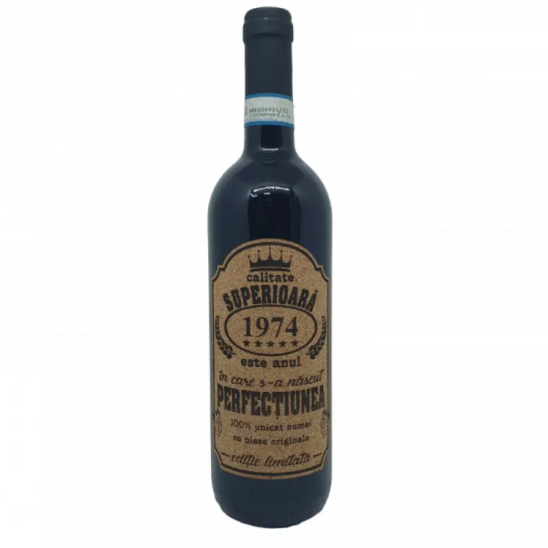 1974 este anul in care s-a nascut perfectiunea, eticheta pluta cu mesaj