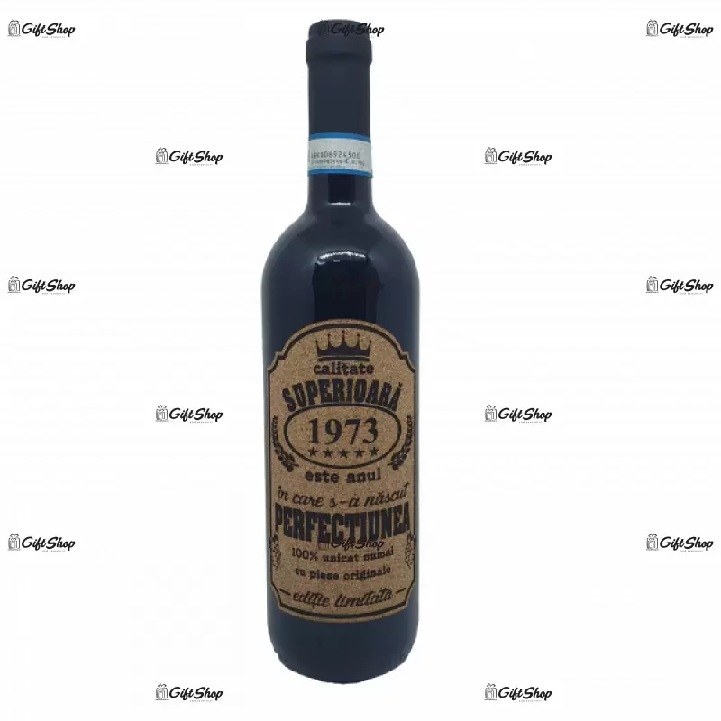 1973 este anul in care s-a nascut perfectiunea, editie limitata, vin rosu cabernet sauvignon, demisec, 750ml, 13.5% alcool