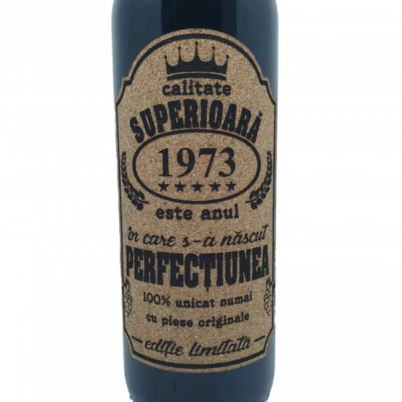 1973 este anul in care s-a nascut perfectiunea, eticheta pluta cu mesaj