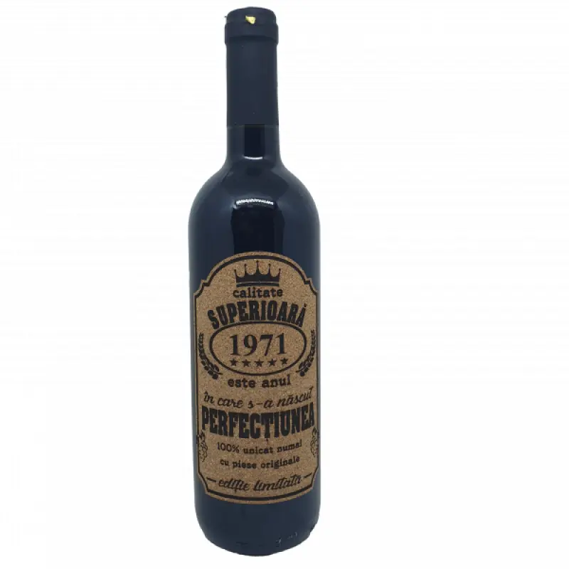 1971 este anul in care s-a nascut perfectiunea, eticheta pluta cu mesaj