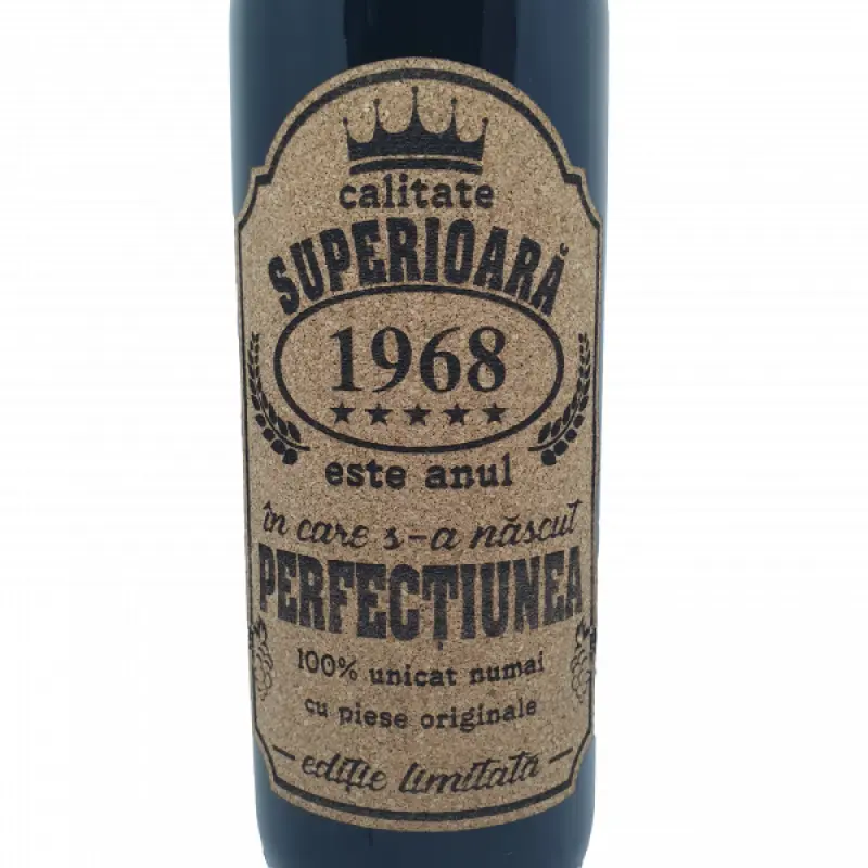 1968 este anul in care s-a nascut perfectiunea, eticheta pluta cu mesaj