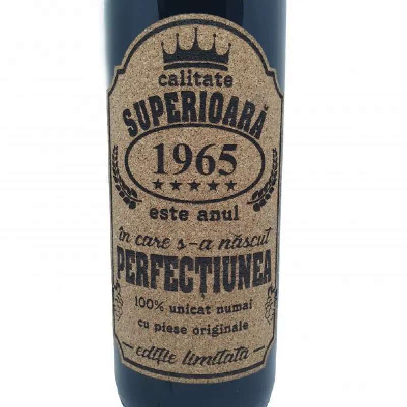 1965 este anul in care s-a nascut perfectiunea, eticheta pluta cu mesaj
