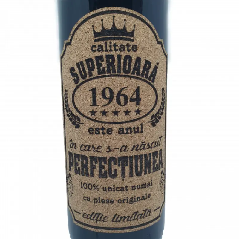1964 este anul in care s-a nascut perfectiunea, eticheta pluta cu mesaj