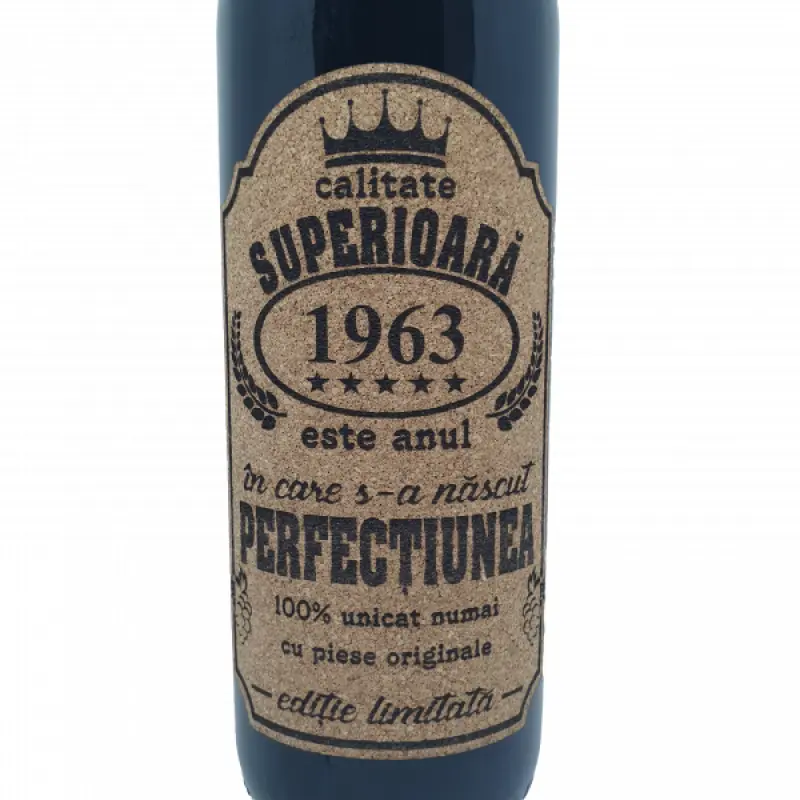 1963 este anul in care s-a nascut perfectiunea, eticheta pluta cu mesaj