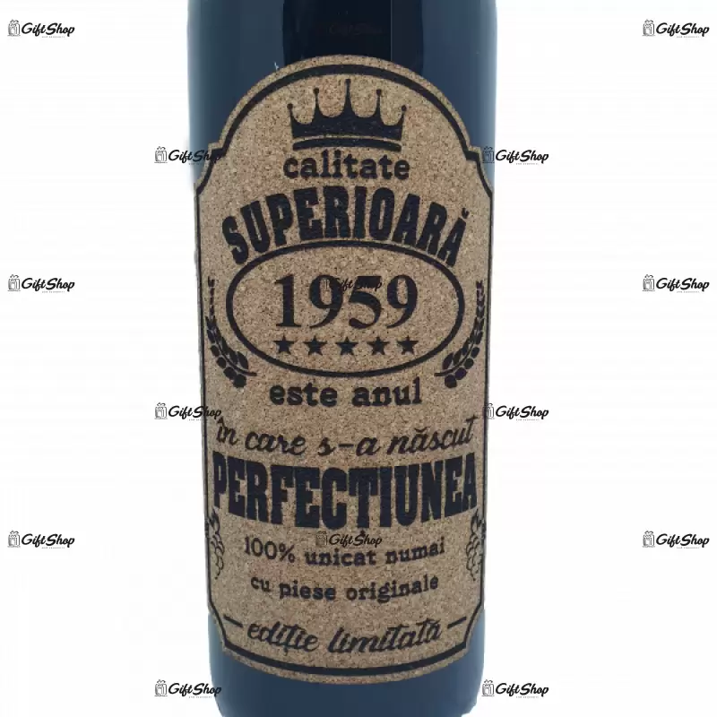 1959 este anul in care s-a nascut perfectiunea, editie limitata, vin rosu cabernet sauvignon, demisec, 750ml, 13.5% alcool
