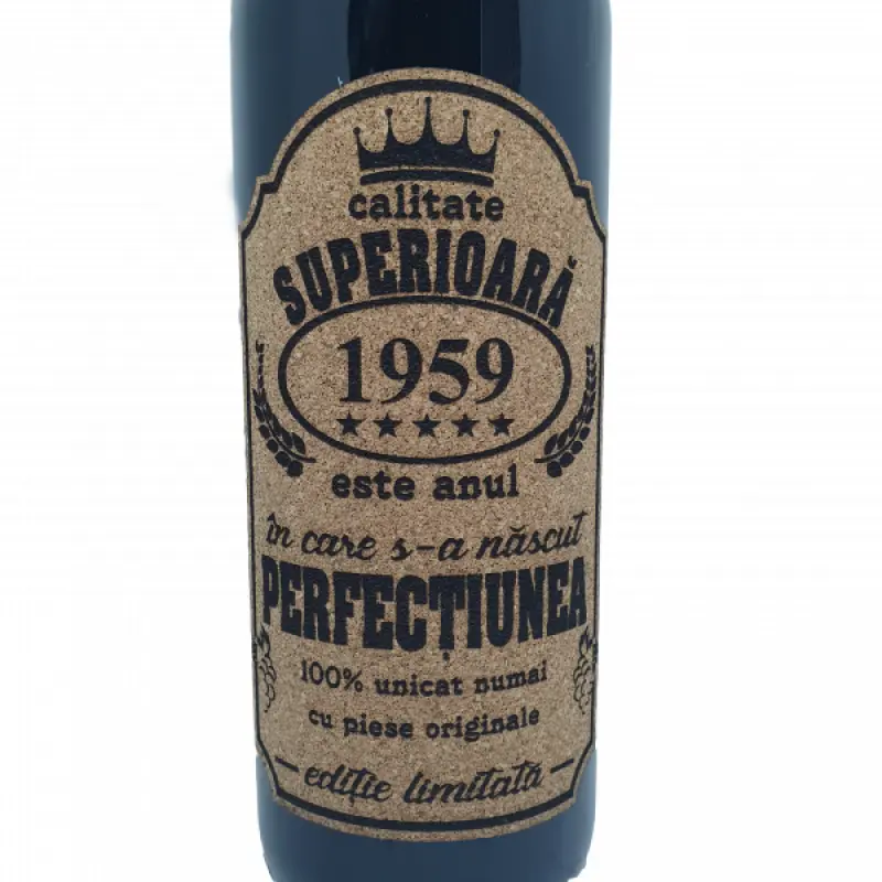 1959 este anul in care s-a nascut perfectiunea, eticheta pluta cu mesaj