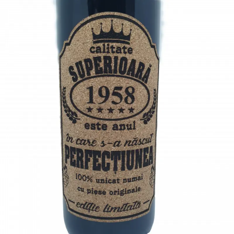 1958 este anul in care s-a nascut perfectiunea, eticheta pluta cu mesaj
