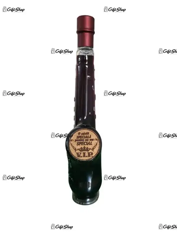 Saxofon, sticla vin cu mesaj vip