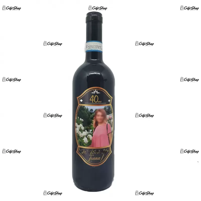 Eticheta autocolant model 1, vin rosu cabernet sauvignon, demisec, 750ml, 13.5% alcool