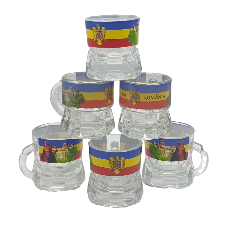 Stema Bran Castelul bran, vlad tepes, stema, set 6 pahare pen | giftshop.ro