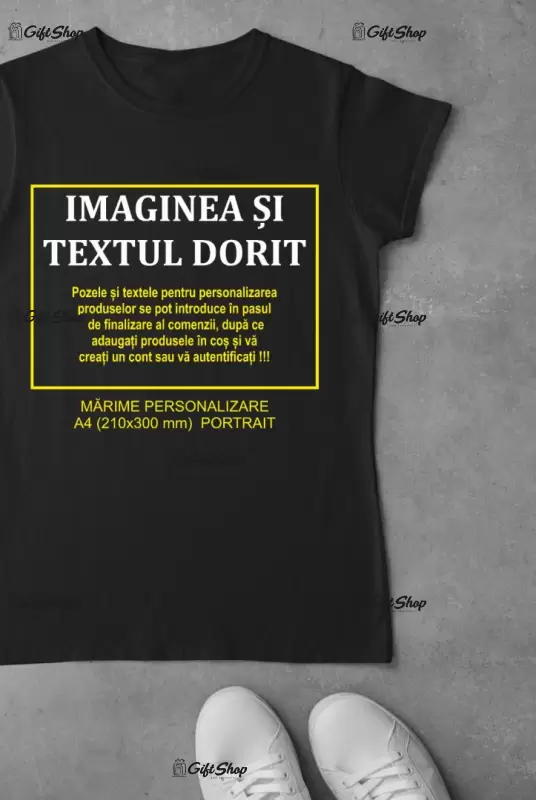 Tricou personalizat fata landscape, marime a4 300x200 mm in functie de grafica
