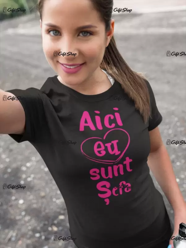 Aici eu sunt sefa, tricou cu mesaj