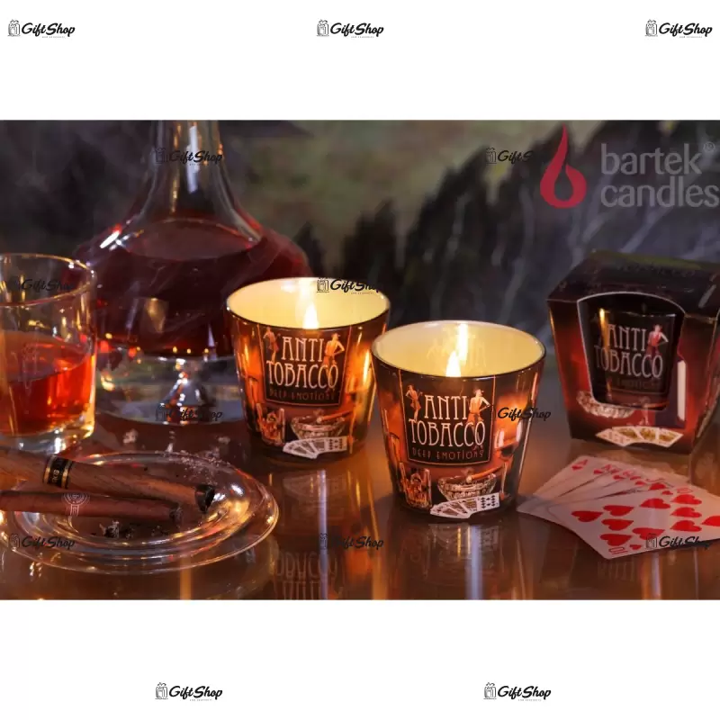 Lumanare parfumata in pahar de sticla, bartek candles, antitabac