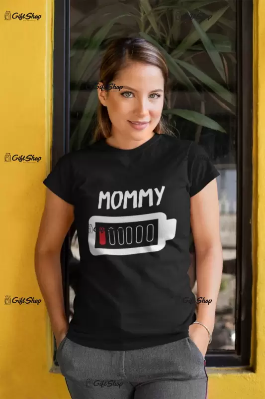 Battery mommy, tricou cu mesaj
