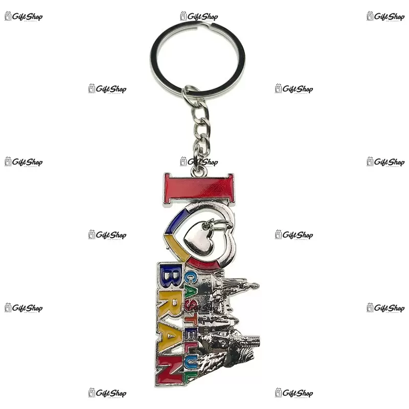 Castelul bran, i love bran, breloc din metal