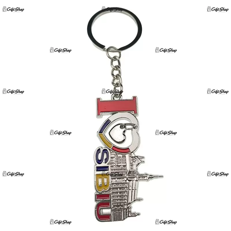 Breloc din metal i love sibiu