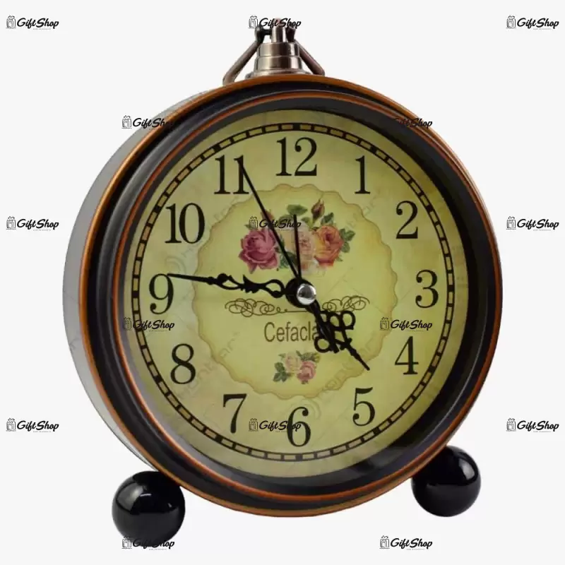 Ceas de masa rotund – design floral