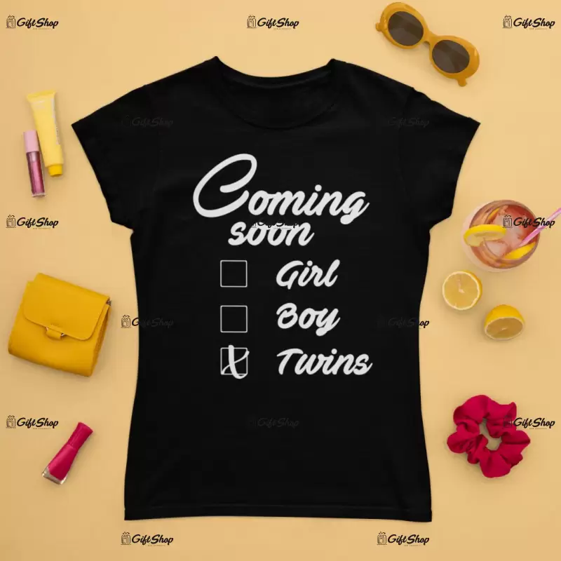 Coming soon, tricou cu mesaj