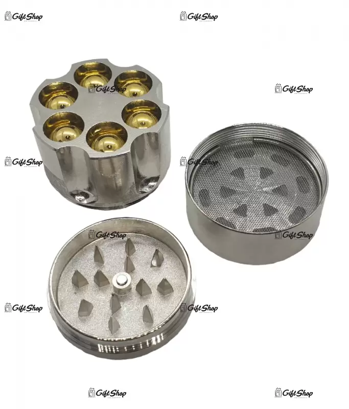 Grinder metalic in forma de butoias pistol