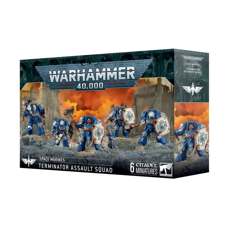 Terminator assault squad space marines, games workshop, extensie de joc warhammer 40000, 144 piese, gri