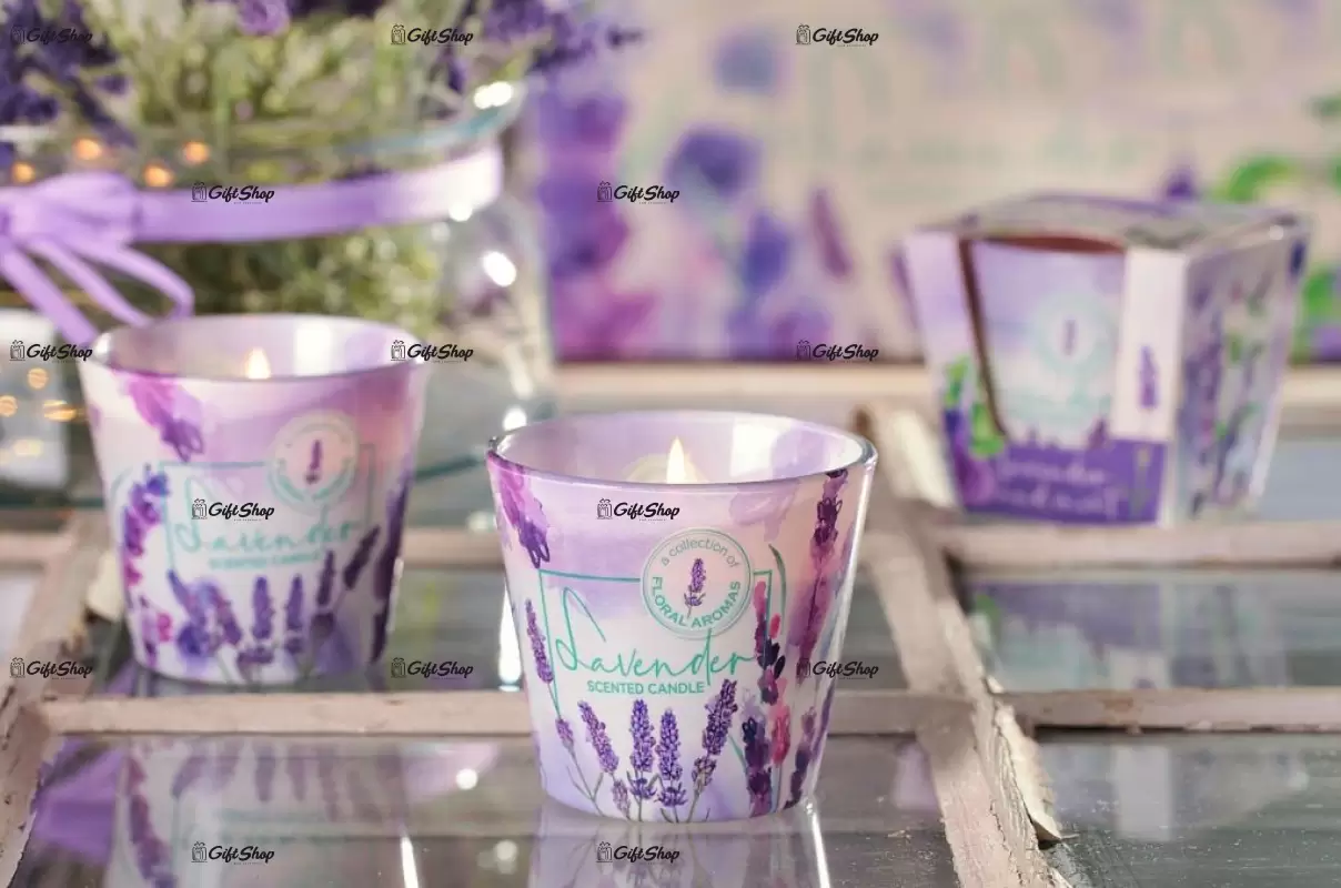 Lumanare parfumata in pahar de sticla, bartek candles, lavender blossom