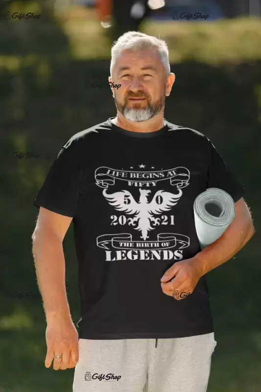 Life begins at ( se adauga anul pentru grafica ), tricou cu mesaj