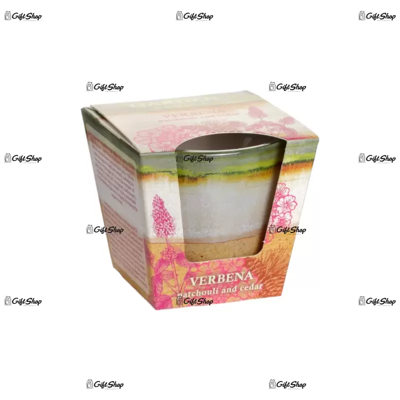 Lumanare parfumata in pahar de sticla, bartek candles – garden, lavander si verbina