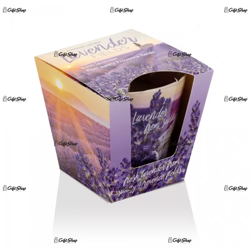 Lumanare parfumata in pahar de sticla, bartek candles – lavender fields