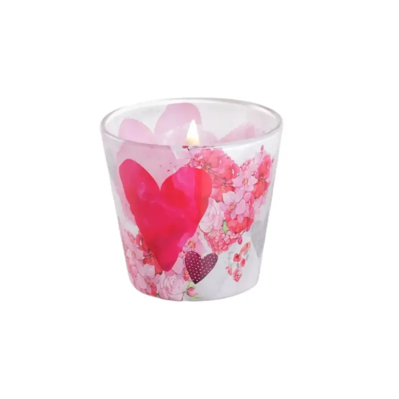Bartek candles, flower’s heart, lumanare parfumata in pahar de sticla