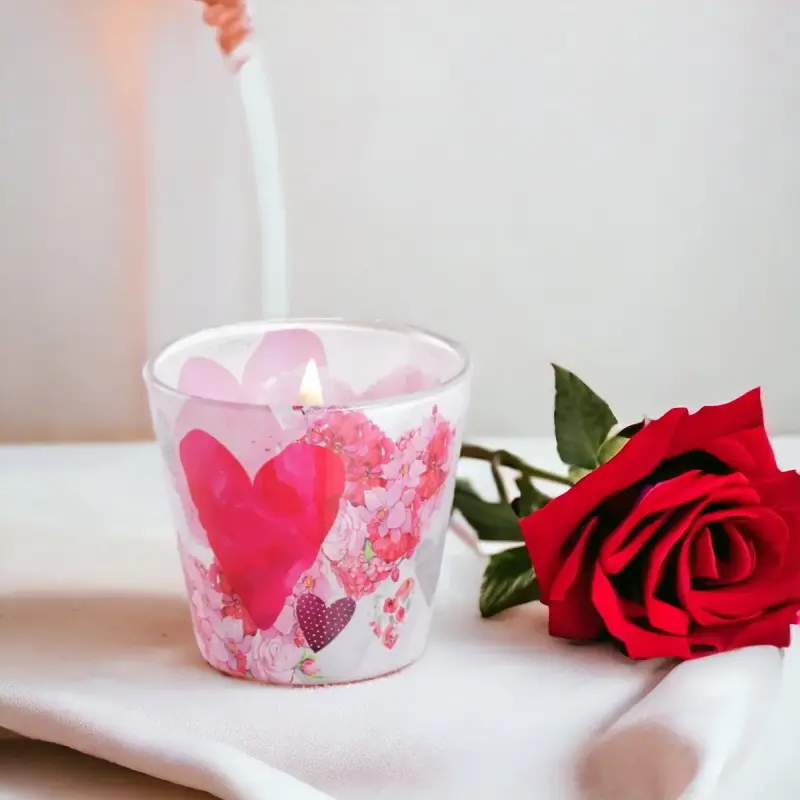 Bartek candles, flower’s heart, lumanare parfumata in pahar de sticla