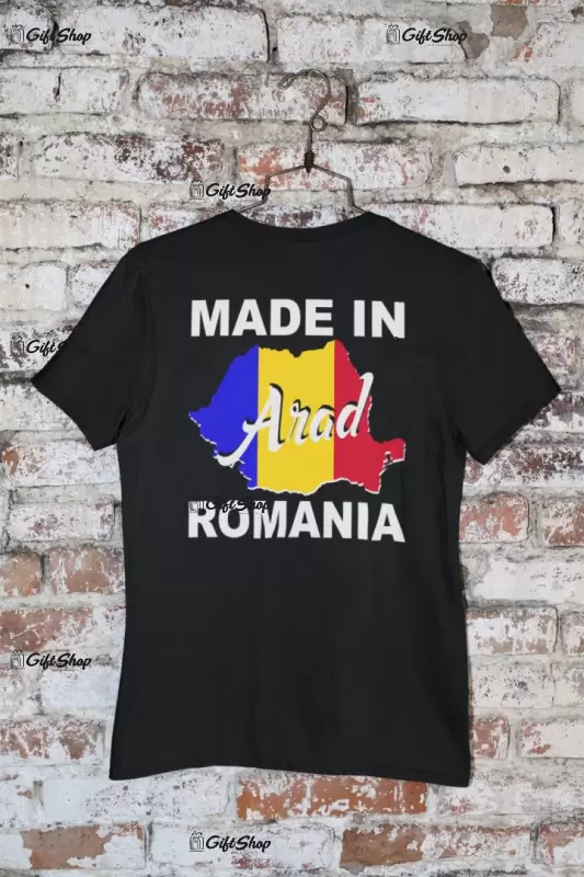 Made in ( se adauga orasul pentru grafica ) romania, tricou cu mesaj