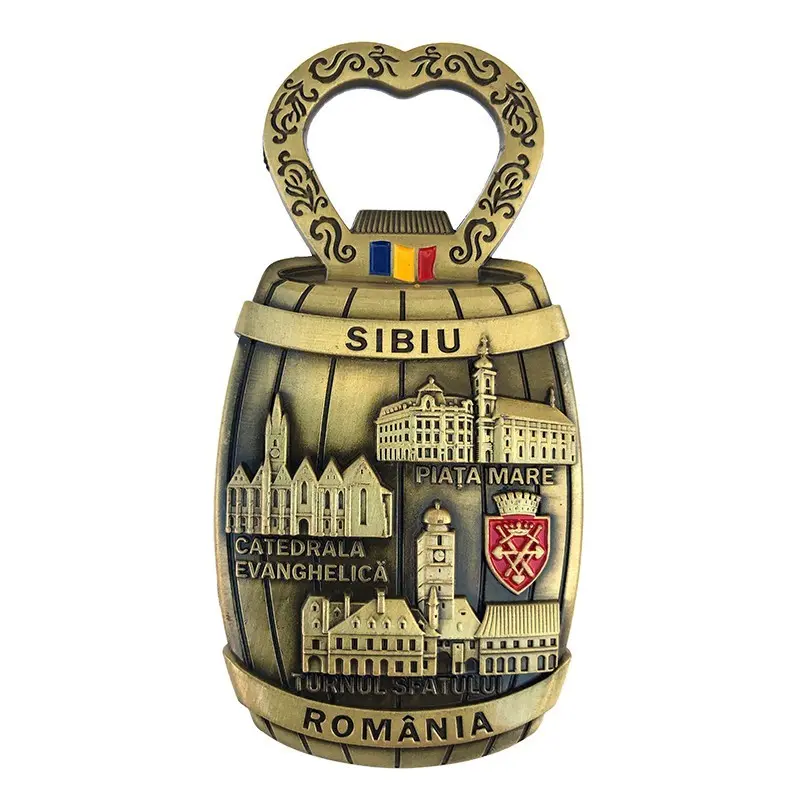 Sibiu, magnet desfacator forma butoias, din metal