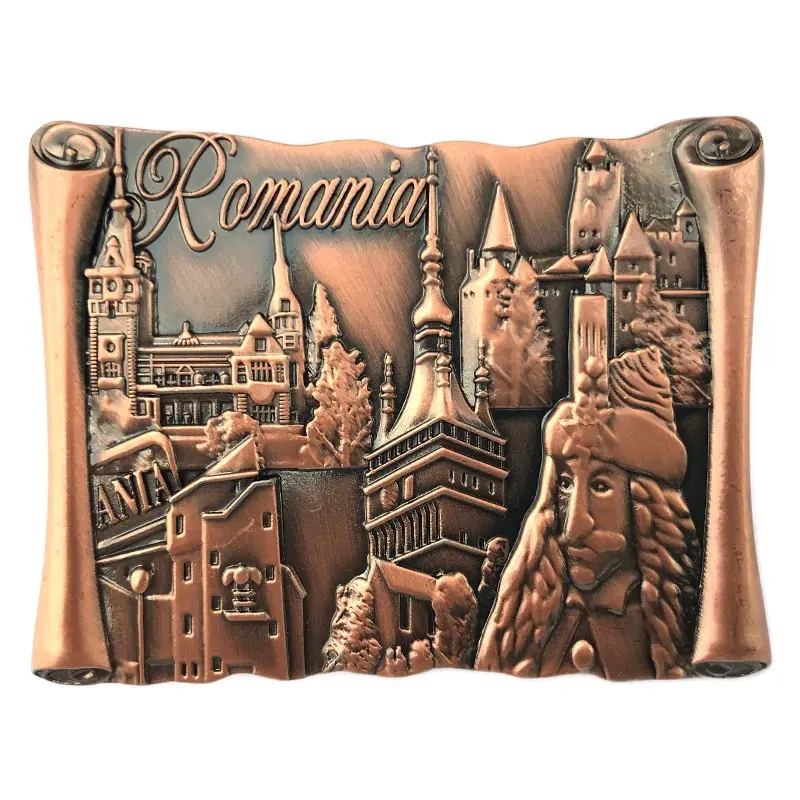 Castele, vlad tepes romania, model papirus, magnet din metal
