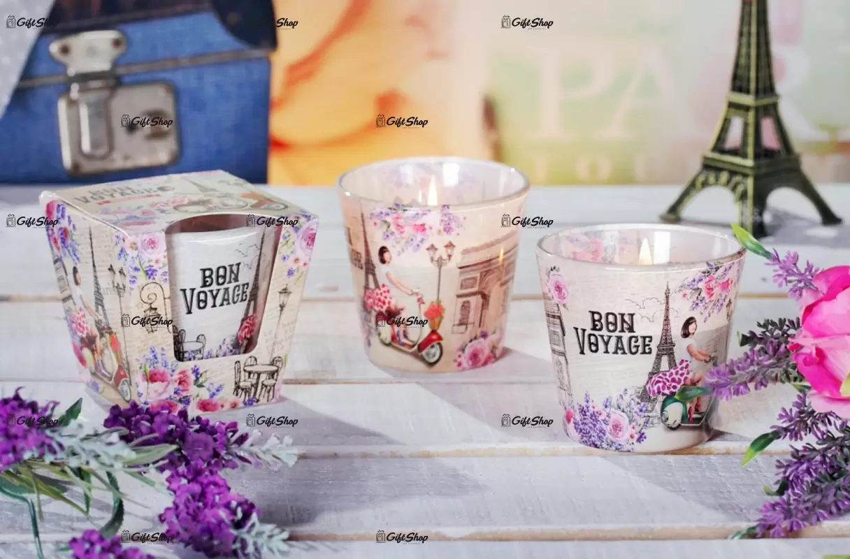 Lumanare parfumata in pahar de sticla, bartek candles, bon voyage
