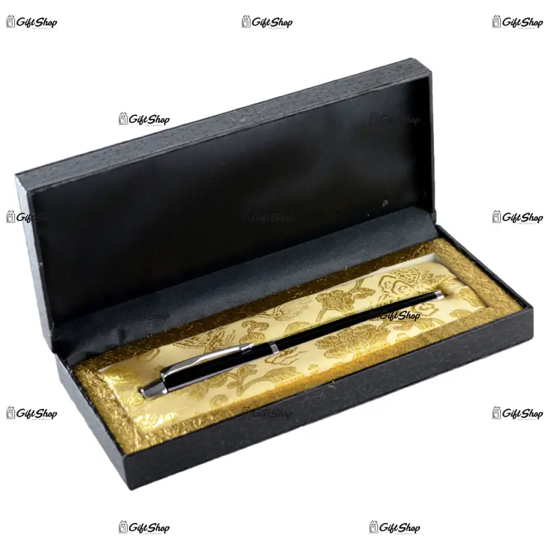 Roller asezat in cutie elganta pentru cadou negru argintiu  - se poate personaliza